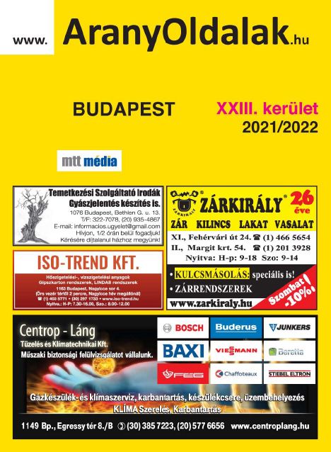Budapest XXIII. kerület AranyOldalak